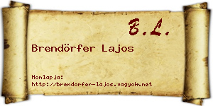 Brendörfer Lajos névjegykártya